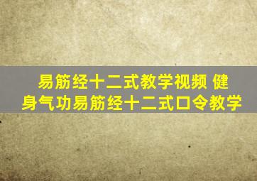 易筋经十二式教学视频 健身气功易筋经十二式口令教学